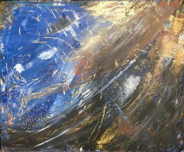 Painting titled "Percée lumineuse" by Nacéra Oussad, Original Artwork, Acrylic Mounted on Wood Stretcher frame