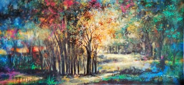 Painting titled "Landscape" by N.P Pandey, Original Artwork, Acrylic