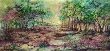 Peinture intitulée "Landscape - 2" par N.P Pandey, Œuvre d'art originale, Acrylique