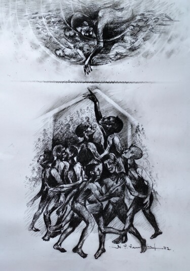 Dibujo titulada "The last horizon" por N.P Pandey, Obra de arte original, Carbón