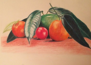 Drawing titled "fruits" by Nicole Vila, Original Artwork, Pencil