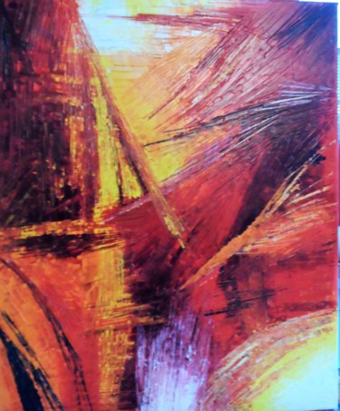 Картина под названием "upside down" - Nadine Warnet-Ponsart, Подлинное произведение искусства, Масло Установлен на Деревянна…