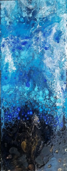 Painting titled "grand bleu" by Nadine Warnet-Ponsart, Original Artwork, Acrylic
