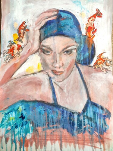 Pintura titulada "The fish of my drea…" por Irina Nikitina, Obra de arte original, Gouache