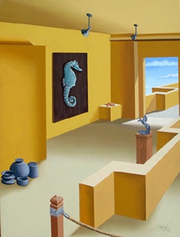 Painting titled "Seahorse" by Naagaraj, Original Artwork