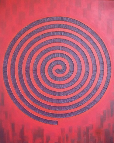 Painting titled "Spiral" by Naagaraj, Original Artwork