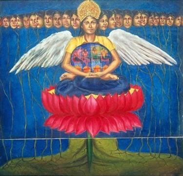 Painting titled "Desire of Peace" by Nabanita Saha, Original Artwork