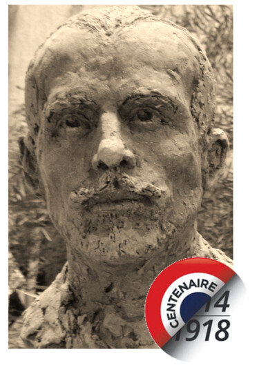 Sculpture intitulée "Charles Péguy - écr…" par Kainou, Œuvre d'art originale, Terre cuite
