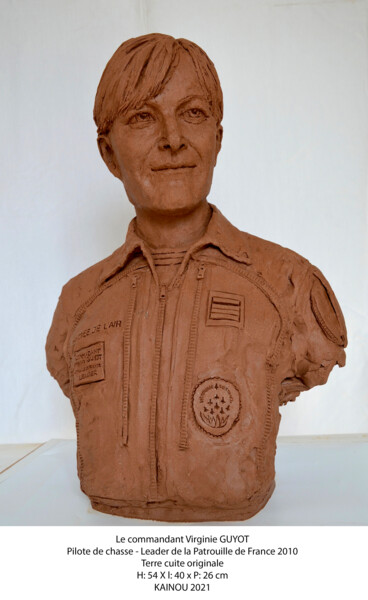 Sculpture intitulée "Le commandant Virgi…" par Kainou, Œuvre d'art originale, Terre cuite