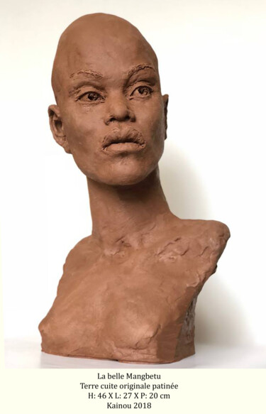 雕塑 标题为“La belle Mangbetu” 由Nacera Kaïnou, 原创艺术品, 兵马俑