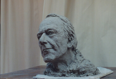 Sculpture titled "Alain Jacques Lacot" by Nacera Kaïnou, Original Artwork, Terra cotta