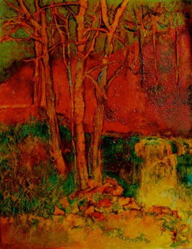 Peinture intitulée "Dernières couleurs…" par Nacera Kaïnou, Œuvre d'art originale