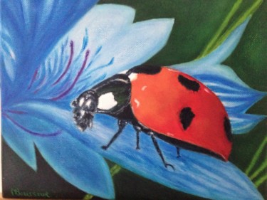 Peinture intitulée "Coccinelle" par Nacéra Boussour, Œuvre d'art originale, Huile