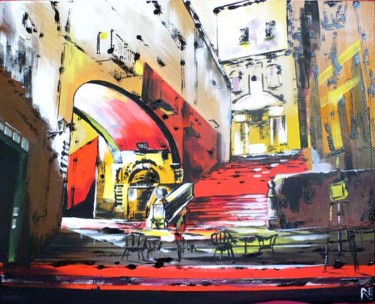 Pintura titulada "Plaza" por Nacho Estrada, Obra de arte original