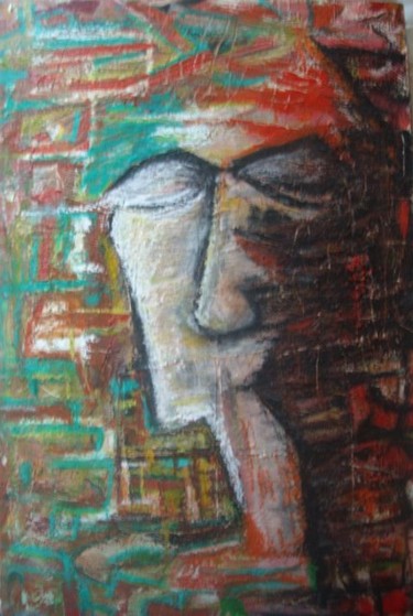 Painting titled "Cabeza" by Nacho Martínez, Original Artwork, Acrylic