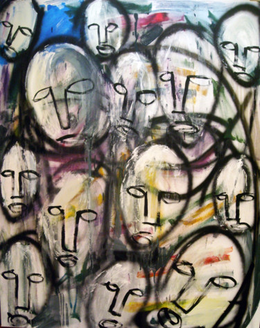 Painting titled "Máscara I" by Nacho Martínez, Original Artwork