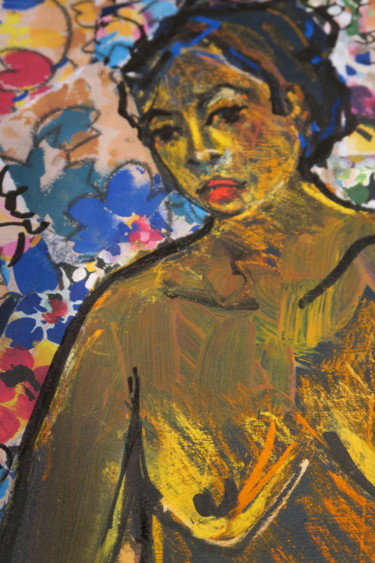 Dessin intitulée "Aurélia de face" par Nadine Nacinovic, Œuvre d'art originale, Pastel