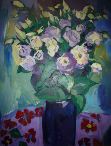 Pittura intitolato "Le grand bouquet de…" da Nadine Nacinovic, Opera d'arte originale, Acrilico
