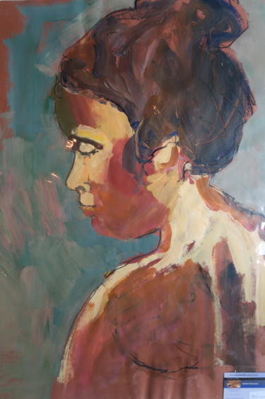 Peinture intitulée "Alexandra au chignon" par Nadine Nacinovic, Œuvre d'art originale, Acrylique