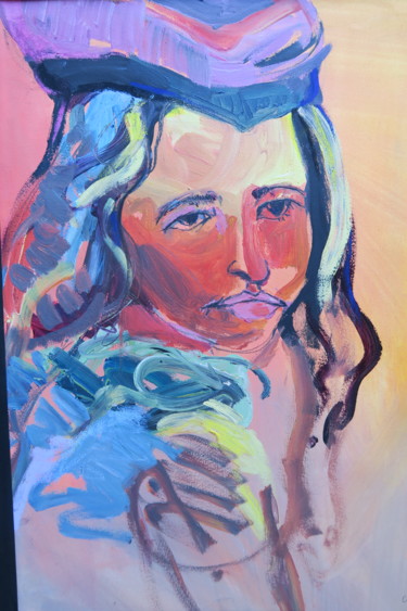 Painting titled "Lucie mon amie chan…" by Nadine Nacinovic, Original Artwork, Acrylic