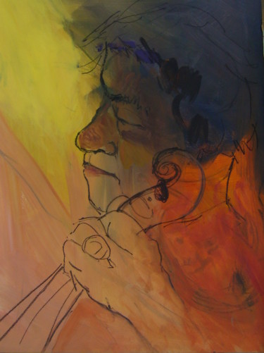 Painting titled "François à la contr…" by Nadine Nacinovic, Original Artwork, Acrylic