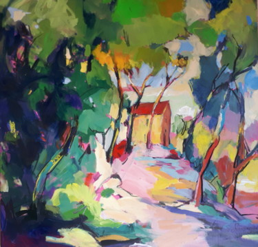 Painting titled "Dans les carrières…" by Nadine Nacinovic, Original Artwork, Acrylic