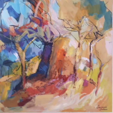 Картина под названием "Le cabanon de Cezan…" - Nadine Nacinovic, Подлинное произведение искусства, Акрил Установлен на Дерев…