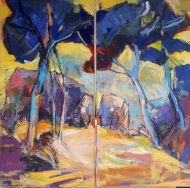 Pintura intitulada "Le chemin d inspira…" por Nadine Nacinovic, Obras de arte originais, Acrílico
