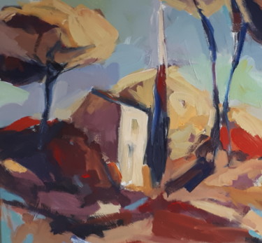 Peinture intitulée "Le cabanon d'AIX" par Nadine Nacinovic, Œuvre d'art originale, Acrylique Monté sur Châssis en bois