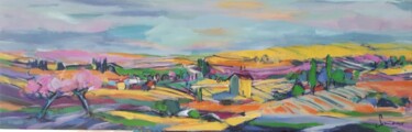 Peinture intitulée "Cabanon dans les vi…" par Nadine Nacinovic, Œuvre d'art originale, Acrylique Monté sur Châssis en bois