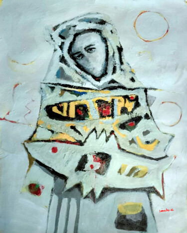 Pittura intitolato "La nonne du désert" da Nacir Imache, Opera d'arte originale, Acrilico