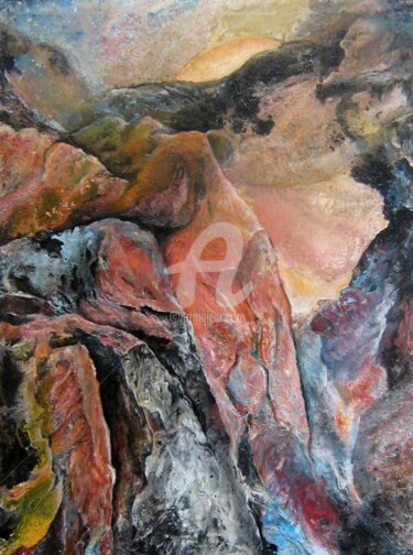 Malerei mit dem Titel "Alpe" von Nacka, Original-Kunstwerk, Öl