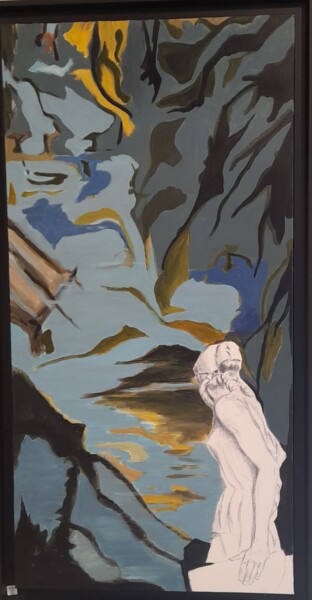 Peinture intitulée "Se fondre" par Nadine Calvin, Œuvre d'art originale, Acrylique Monté sur Châssis en bois