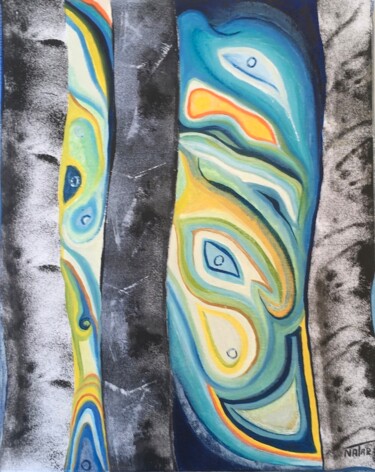绘画 标题为“La mer” 由Natar, 原创艺术品, 丙烯 安装在木质担架架上