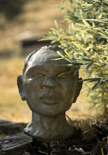 「Madiba」というタイトルの彫刻 Nadによって, オリジナルのアートワーク, テラコッタ