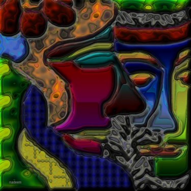 Digital Arts titled "face 1" by Nadeem Khan, Original Artwork, Digital Painting