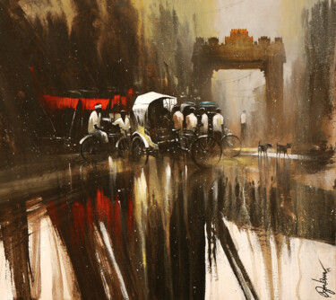 Malerei mit dem Titel "street_03" von Nadees Prabou, Original-Kunstwerk, Acryl