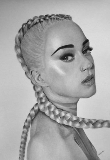 Dibujo titulada "Katy Perry" por Nadeesha Wijesundara, Obra de arte original, Otro