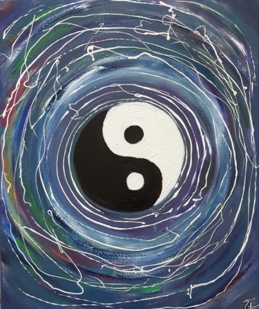 Peinture intitulée "Yin Yang" par Nadège Dubreuil, Œuvre d'art originale, Acrylique