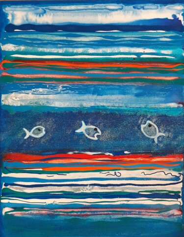 Peinture intitulée "Pacifique" par Nadège Dubreuil, Œuvre d'art originale, Acrylique