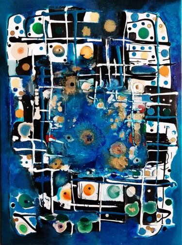 Painting titled "Connexion" by Nadège Dubreuil, Original Artwork, Acrylic