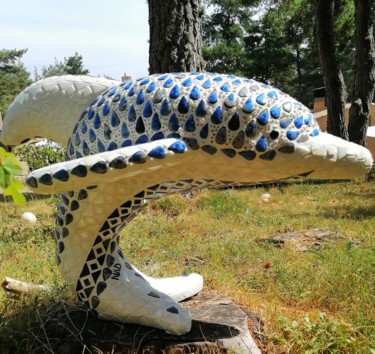 Skulptur mit dem Titel "Sculpture dauphin e…" von Nadege Gesvres, Original-Kunstwerk, Harz