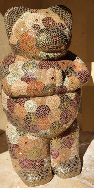 Sculpture titled "sculpture gros ours…" by Nadege Gesvres, Original Artwork, Resin