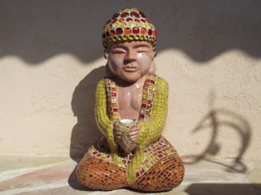 Скульптура под названием "bouddha" - Nadege Gesvres, Подлинное произведение искусства, Гипс