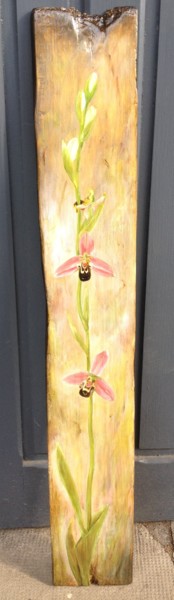 Peinture intitulée "orchidee-abeille-1.…" par Nadège Quentin, Œuvre d'art originale