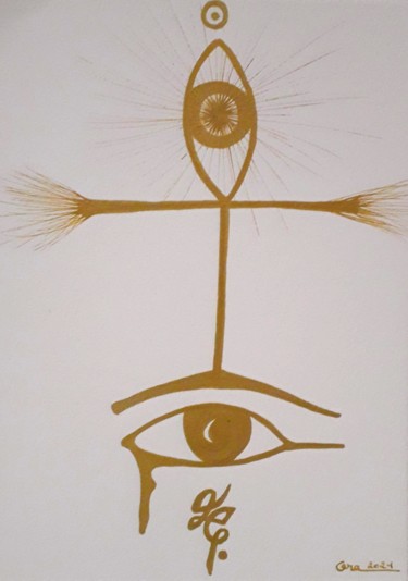 Drawing titled "Egypte 1" by Nadège Tissot (Ora), Original Artwork, Acrylic
