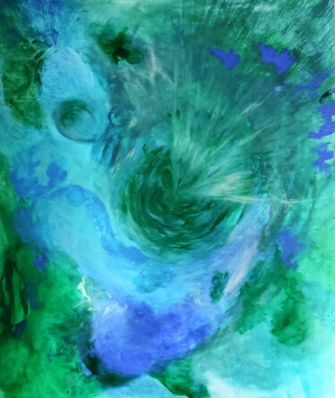 Painting titled "Aqua" by Nadège Tissot (Ora), Original Artwork, Acrylic
