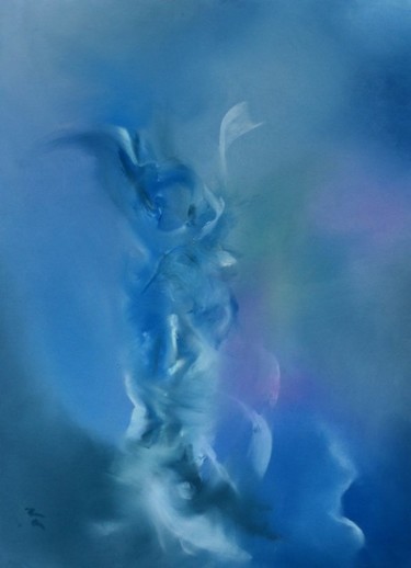 Disegno intitolato "Blue dream" da Nadège Aelewaters, Opera d'arte originale, Pastello