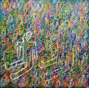 Картина под названием "One direction" - Nadel, Подлинное произведение искусства, Акрил