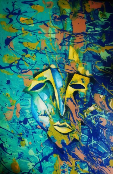 Картина под названием "- Abstraction.Avant…" - Nadezda Baruns, Подлинное произведение искусства, Масло